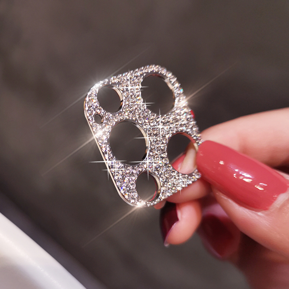Glitter Rhinestone Camera Protector Case Cover For iPhone 13 Pro Max ProMax Mini Back 3D Shiny Diamond Lens Protect Funda Coque: For Iphone 13 Pro / Sliver-04