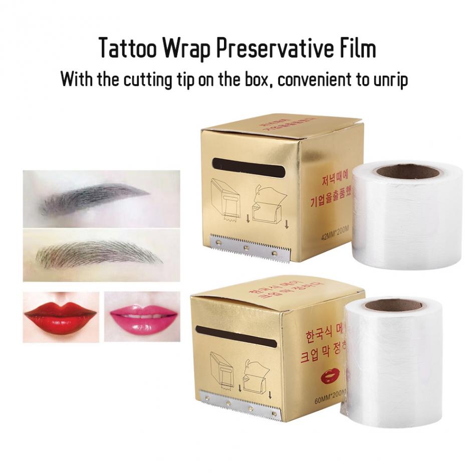 Tatovering wrap 200m semi-permanente øjenbryn læbe tatovering film barriere konserveringsfilm microblading tatovering tilbehør øjenbryn cover