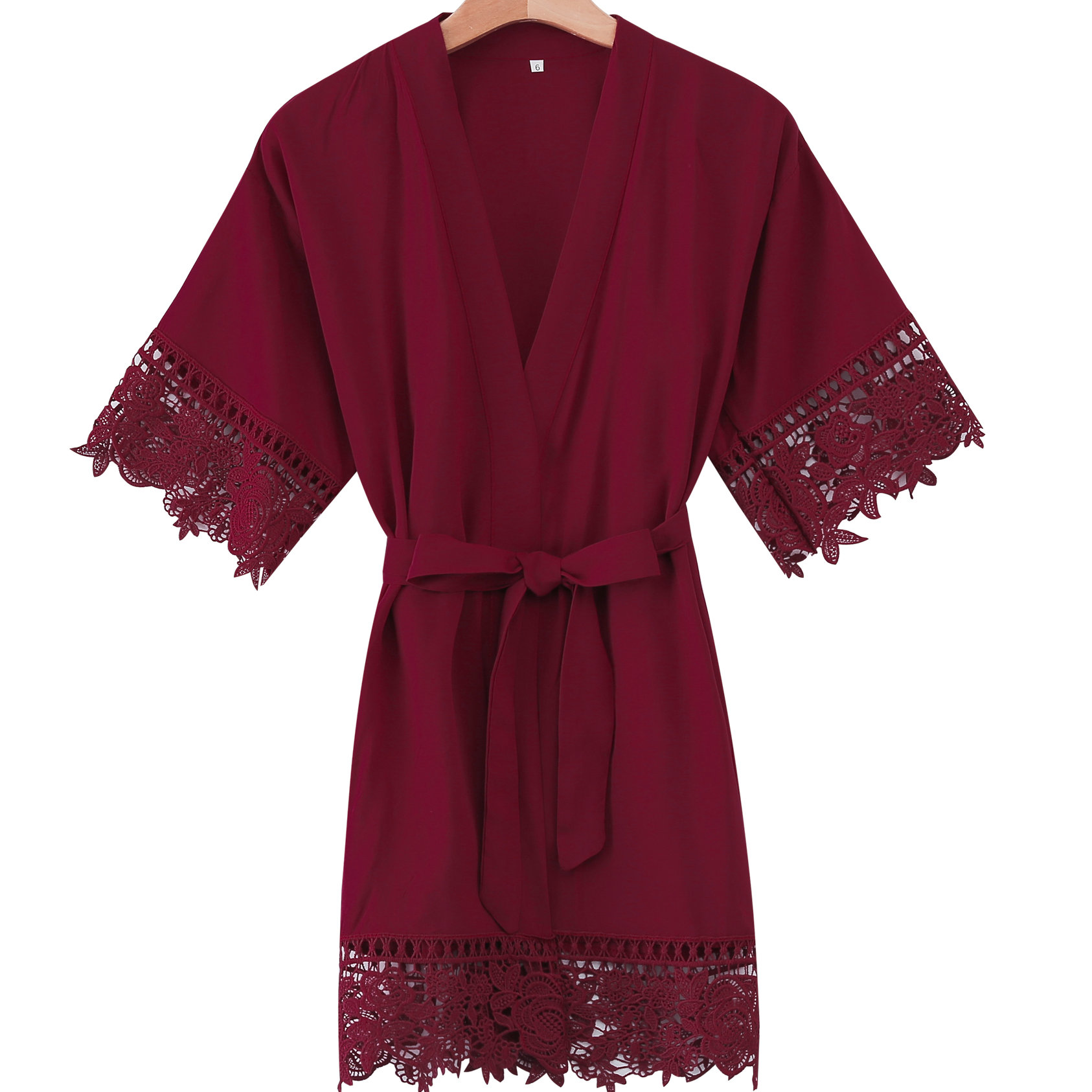 Cotton Flower Girl Robes Rayon Floral Lace Trim Robes Bridal Kids Size Kimono Robes Party Robe Girl Bridesmaid Gold Print: burgundy Bridesmaid / kids size(age 5-10)