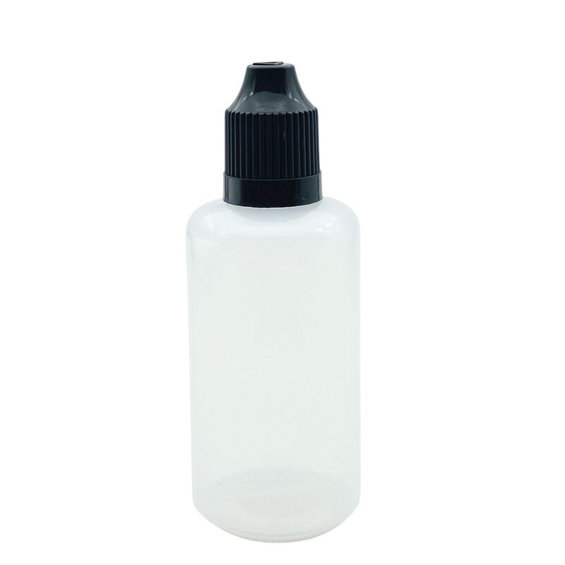 100pcs 10ml PE Plastic Needle Bottle Refillable Empty E Liquid Dropper Bottle With Childproof Cap Squeezable Soft Vial: Black Cap