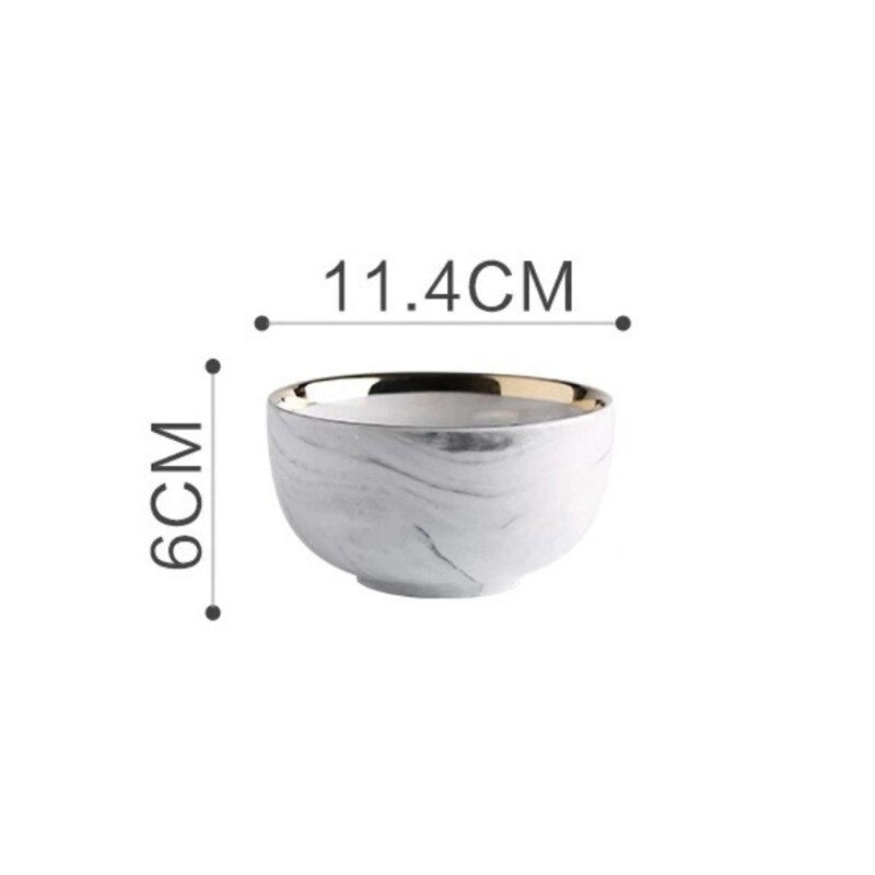 Pink Gray Marble Ceramic Dinner Dish Plate Rice Salad Noodles Bowl Soup Plates Dinnerware Home Tableware Kitchen Cooking Tools: Rice bowl Gray