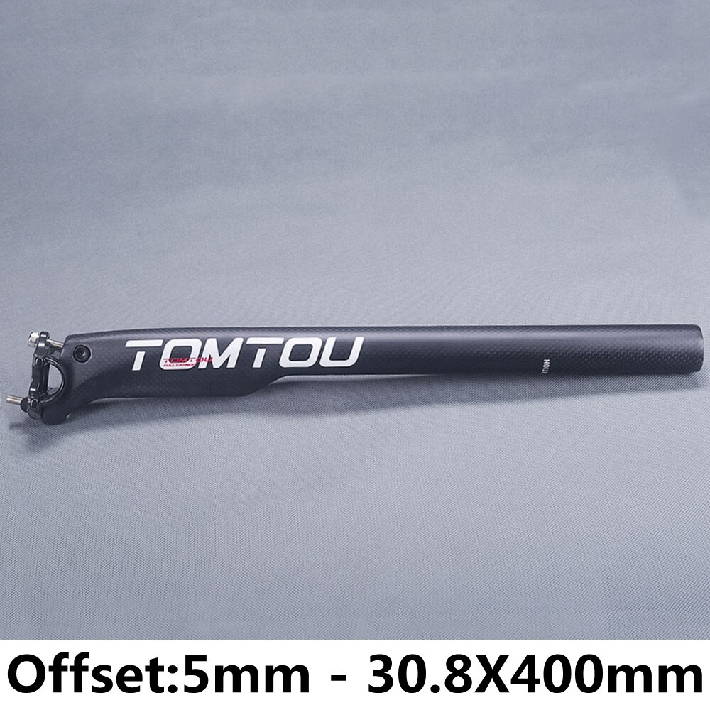 Tomtou carbonvezel fietszadelpen fietsonderdelen 3k mat wit offset 0mm 5mm 20mm diameter 27.2mm 30.8mm 31.6mm: 5mm 30.8 x 400mm