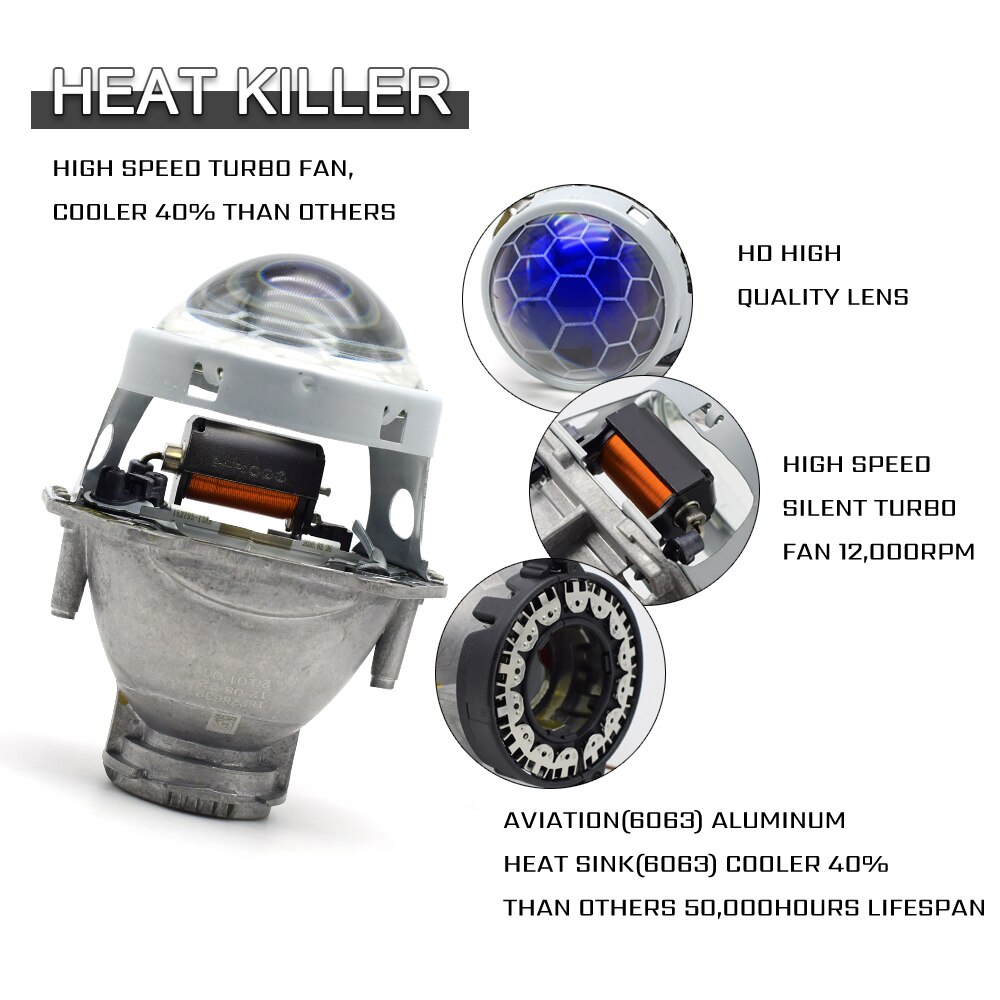 2 Stuks 3.0 Inch Hella 5 Auto Bi Xenon Hid Projector Lens Metalen Houder D1S D2S D3S D4S Hid Xenon kit Koplamp Auto Hella 3r