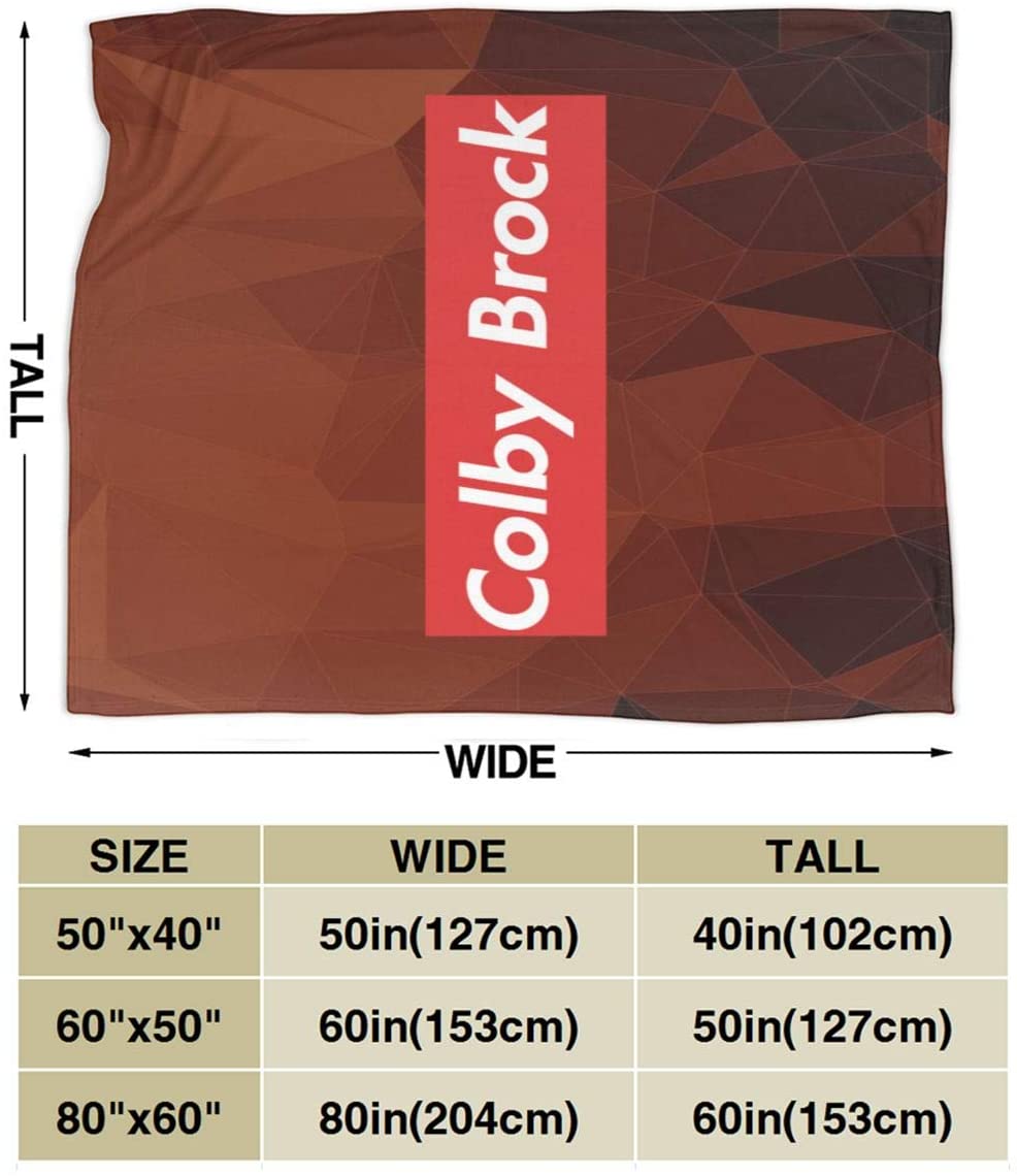 Stylish Colby-Brock Throw Blanket Suitable Ultra Soft Weighted Bedding Fleece Blanket for Sofa Bed Office Travel Multi-size