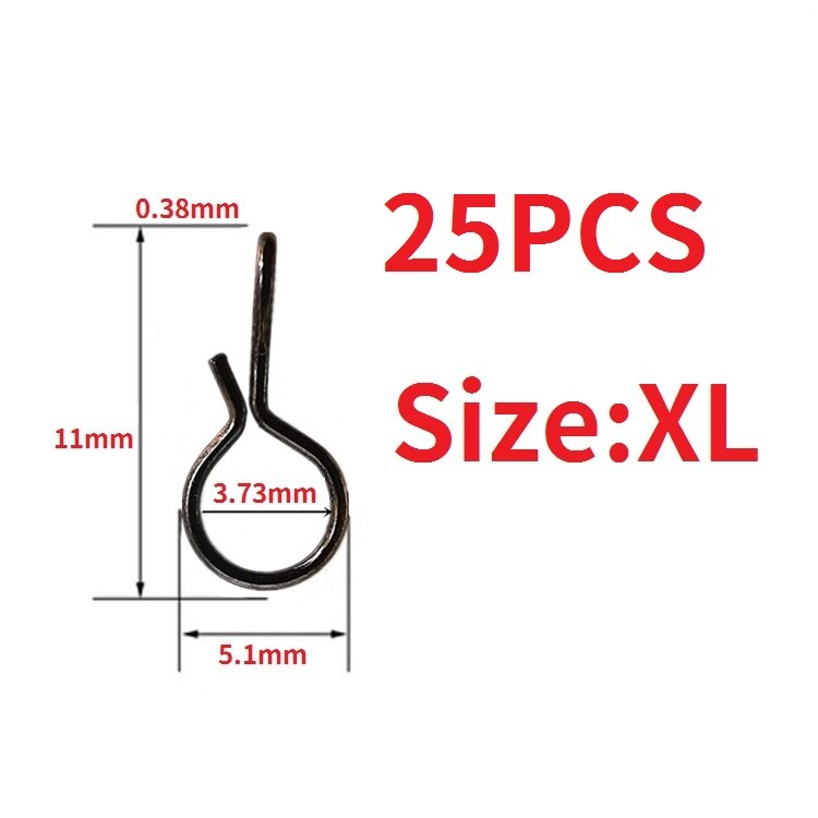 25-50PCS Stainless Steel Fly Fishing Connector Snap Pin Quick Change Flies Hook Lures Clip Fishing Gear Accessories: Size XL 25PCS