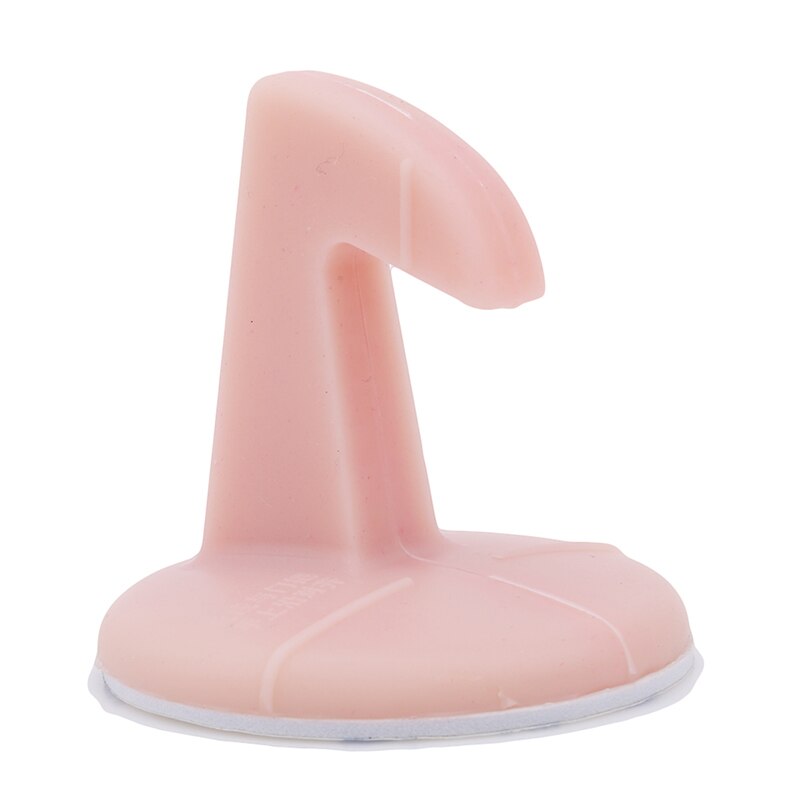 Siliconen deurstop veiligheid voor baby toilet muur absorptie perforatie deurhaak anti-botsing deurstop: Roze