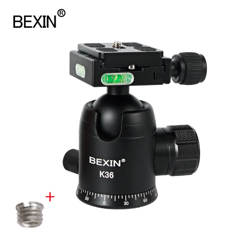 Bexin K-36 Roterende Statief Hoofd Foto Camera Stand Balhoofd Panoramisch Schieten Hoofd Dslr Viedo Mount Adapter Voor Punt Camera