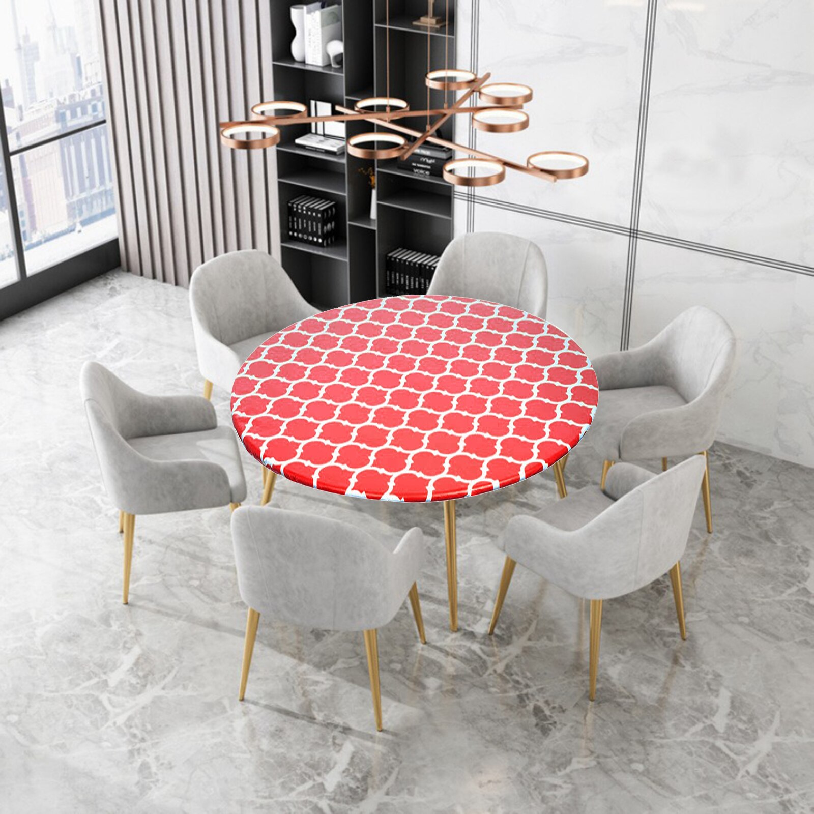 Monteret vinyldug flannel bagbeklædning borddæksel til spisefester: Rød s