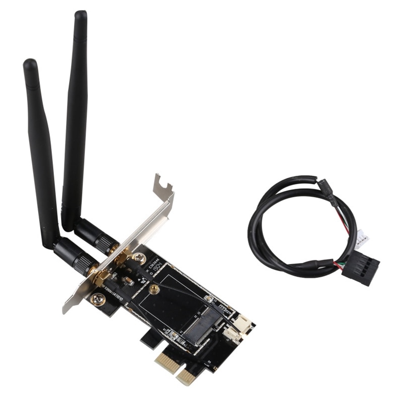 OPQ-PCI-E x1 para m.2 ngff e-key wifi adaptador de rede sem fio placa conversor com bluetooth para desktop pc: Default Title