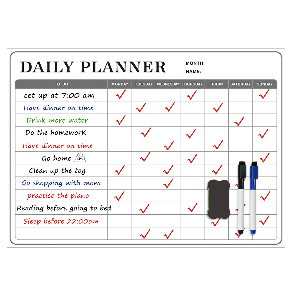 Magnetische freundlicher Kalender Täglichen Lernen Zeitplan Verantwortung diagramm Monatliche Planer Trocken Wischen freundlicher Schreiben Zeichnung Nachricht Bord: 4230JHB029CC00