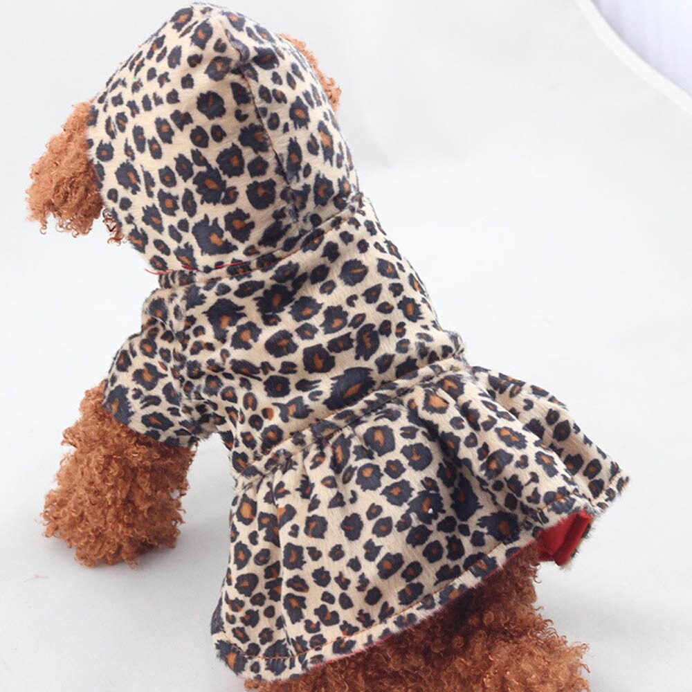 Mooie Leuke Honden Leopard Jurk Tops Puppy Katoen Hoodie Kleding Huisdier Huisdier donsjack hond katoenen jas Roupa De cachorro * 5