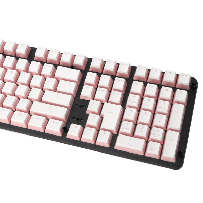 RGB 108 Keycaps ANSI Layout Add ISO PBT Pink Pudding Double Skin Milk Shot Backlit Keycap With Keycap Storage Board For OEM