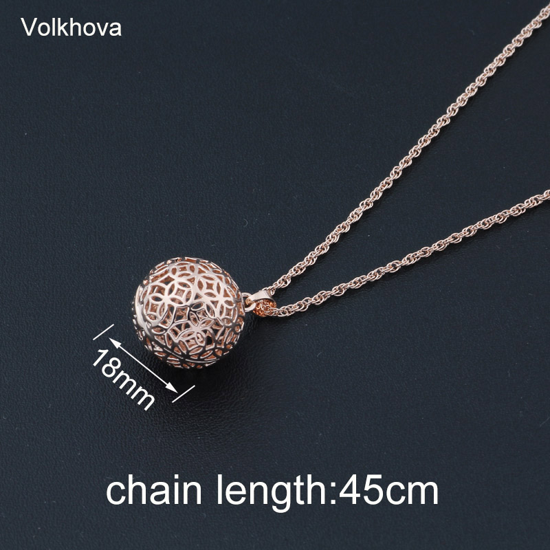 Volkhova Holle Bal Set Mode 585 Rose Goud Kleur Sieraden Kettingen Oorbellen Voor Vrouwen Partij Sieraden