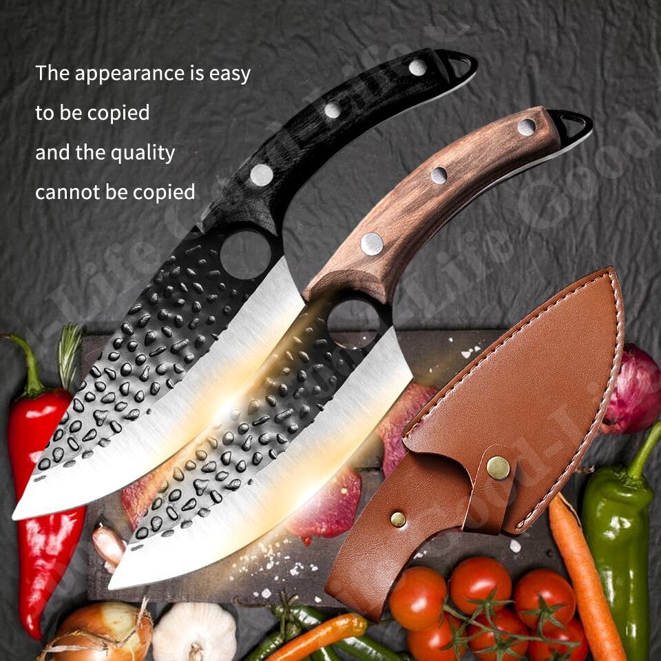 Multipurpose Kitchen Knife Hand Forged With cover Butcher Knife for Meat Cutting Boning Knive Cleaver Fish Fillet Chef Knives