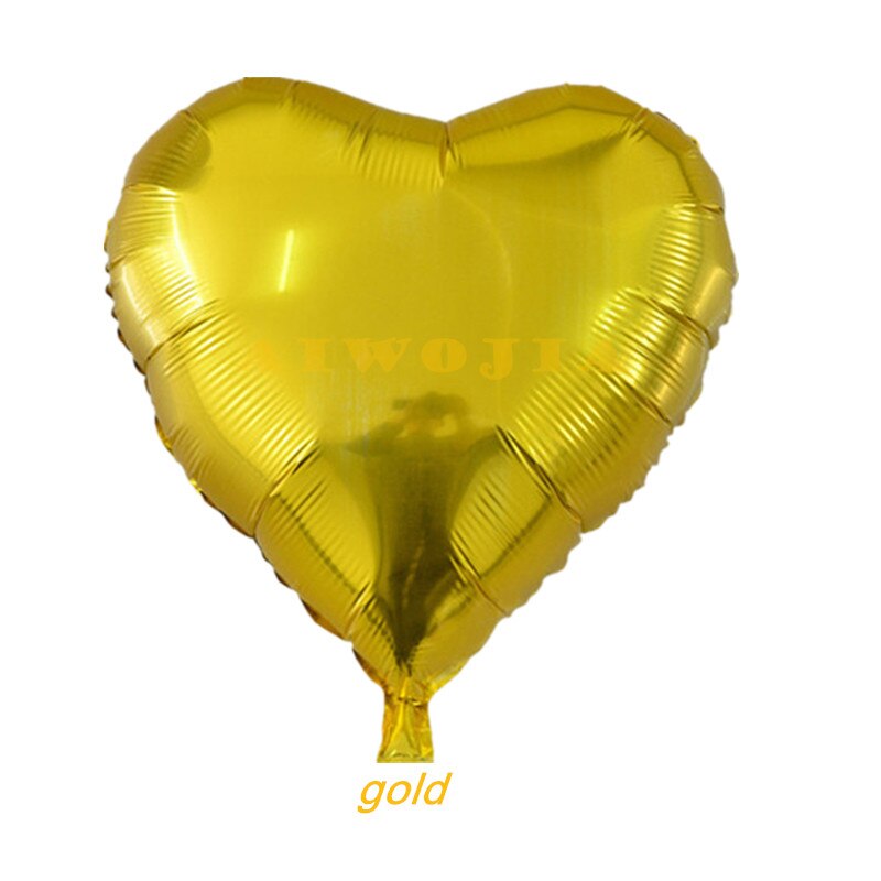5 stk 10 tommer hjerteballoner bryllupsdekoration folieballoner oppustelig bold til fødselsdag bryllupsfest ballonforsyning 5z: Guld