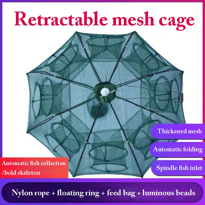 Hexagon Fish Network 4-20 Holes Fishing Net Folding Portable Casting Nets Crab Fish And Shrimp Catching Net Fishing Network Tool