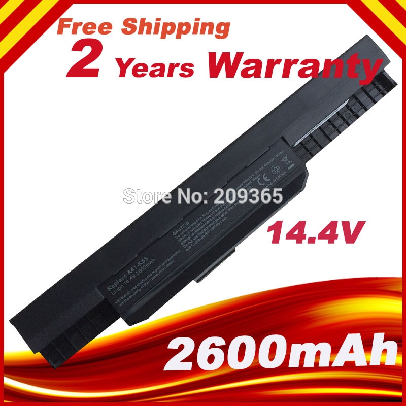 2600mAh batería de portátil para ASUS x54c a41-k53 37wh