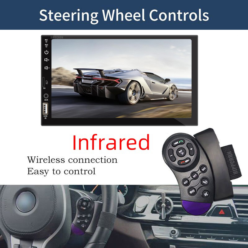 7 "autoradio 1 Din Carplay Android Auto Multimediaspeler HD Touchscreen FM AUX-ingang Bluetooth MirrorLink Universele autoradio