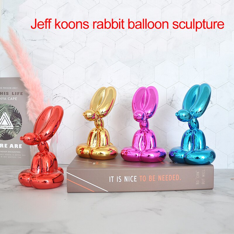 ABSTRACTION nordique décoration animale JEFF KOONS ballon lapin série résine artisanat décoration de la maison SCULPTURE