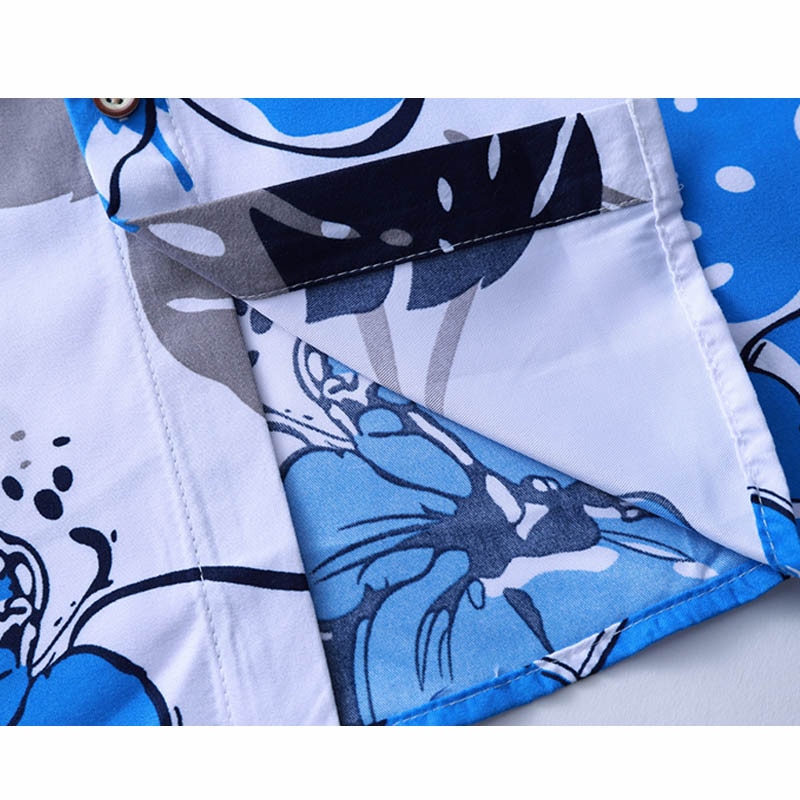 45kg-120kg herrskjorta herr blå blommiga fritidsskjortor höst herrkläder långärmad camisa masculina 5xl 6xl 7xl