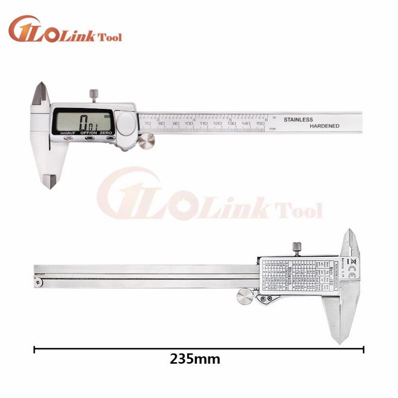 Stainless steel calipers 0-150mm steel digital Metric/Inch/Fraction vernier caliper electronic micrometer measuring gauging tool