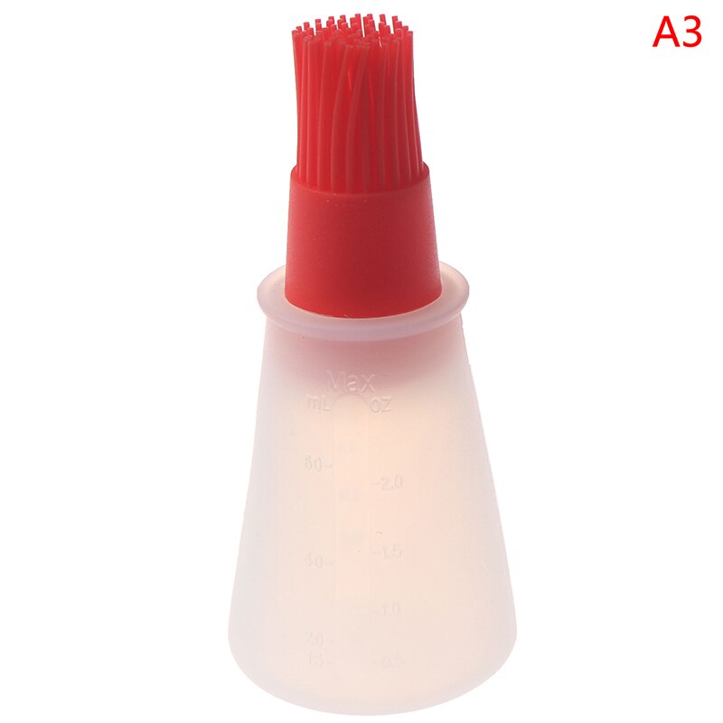 Portable Silicone Oil Bottle with Brush Grill Oil Brushes Liquid Oil Pastry Kitchen Baking BBQ Tool Kitchen Tools for BBQ: Grey