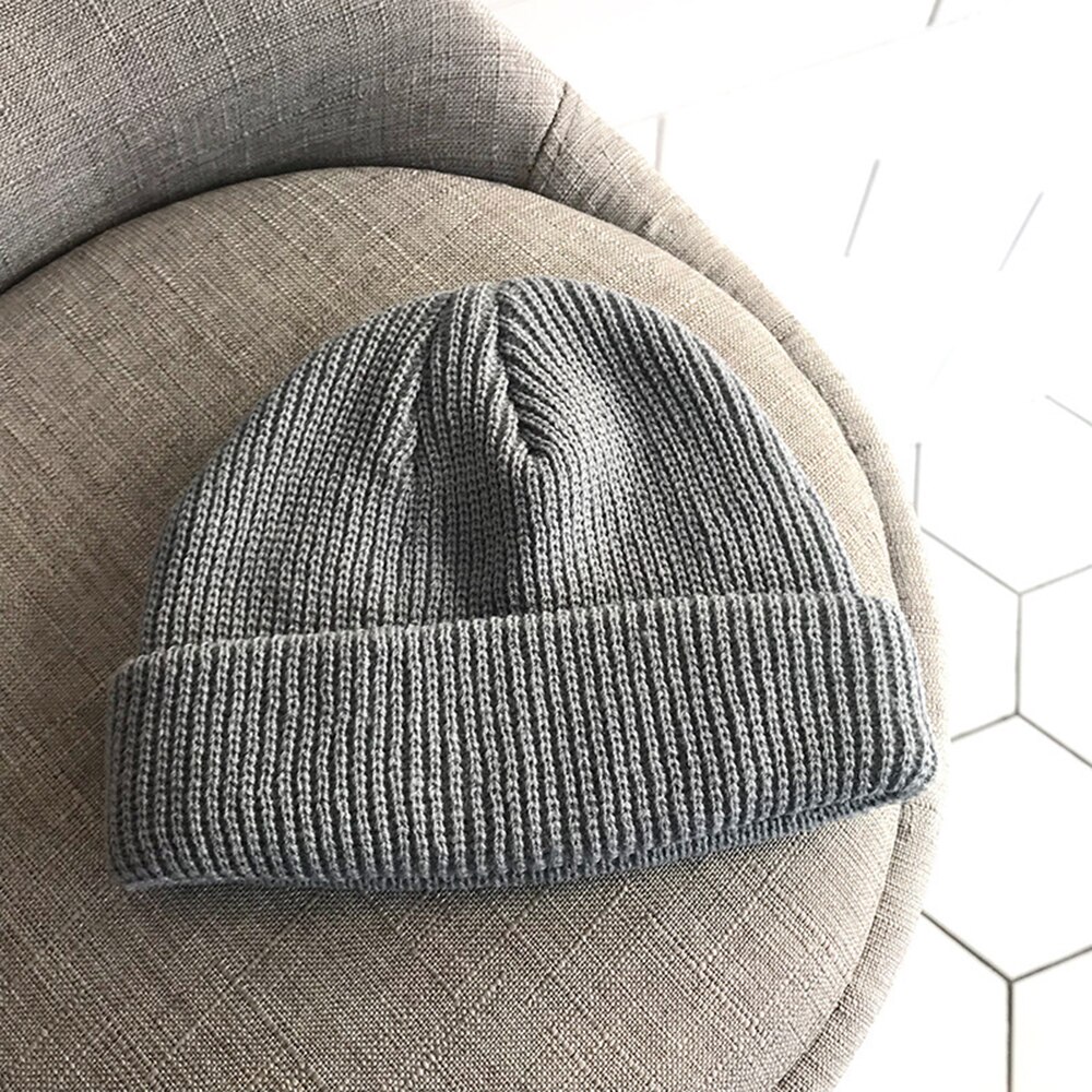 Vinter varm strikket kalot casual kort tråd hip hop hat voksne mænd beanie uld strik beanie kalot elastiske huer unisex