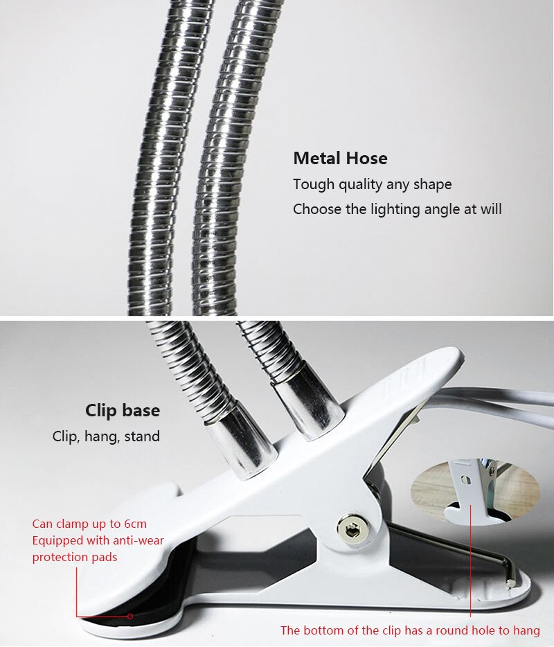 360 degrés Flexible porte-lampe pince E27 Base LED lampe de bureau livre lumières support US/ue/royaume-uni prise porte-lampe pince directe