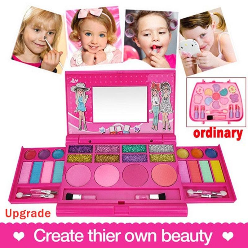 Baby Girls Set Toys Pretend Play Cosmetic Bag Beauty Hair Toy Makeup Tools Kit Children Pretend Play Toys