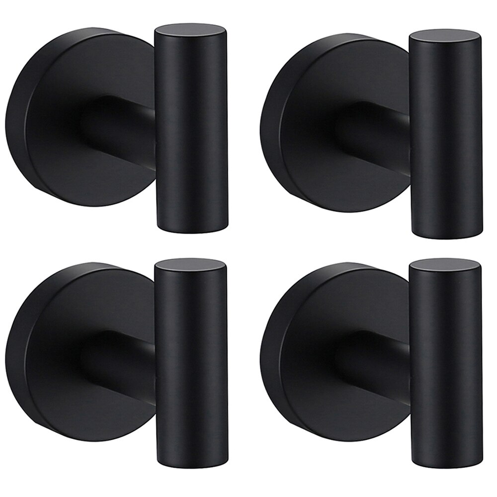 Bathroom Hardware Set Black Robe Hook Towel Rail Bar Rock Bar Shelf Tissue Paper Holder Bathroom Accessories.: 4 pcs Set A