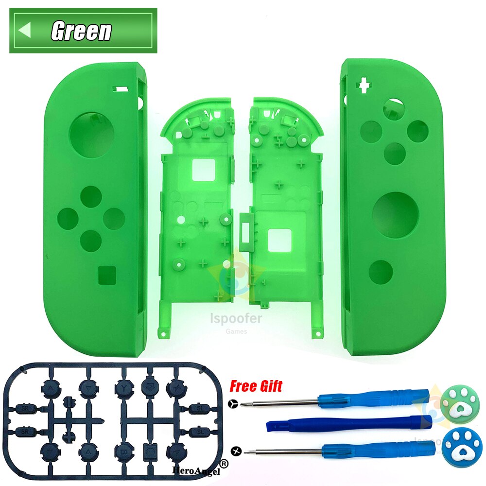 Per Controller NS JoyCon custodia di ricambio fai-da-te custodia destra sinistra Con pulsante SR SL per Joy Con Shell per nintendo Switch: Green