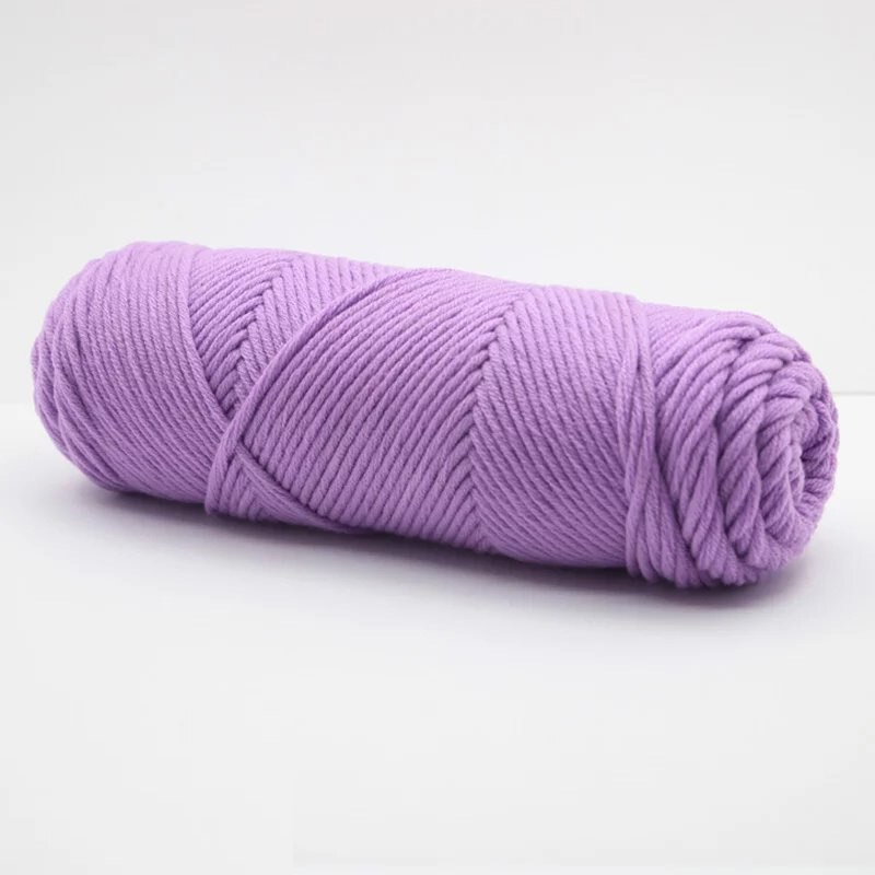 1pc Hand Woven Milk Cotton Eight Strand Wool Diy Scarf Line Wool Ball Stick Needle Thread Cotton Coat Hat Gloves Hand Knitting: light purple