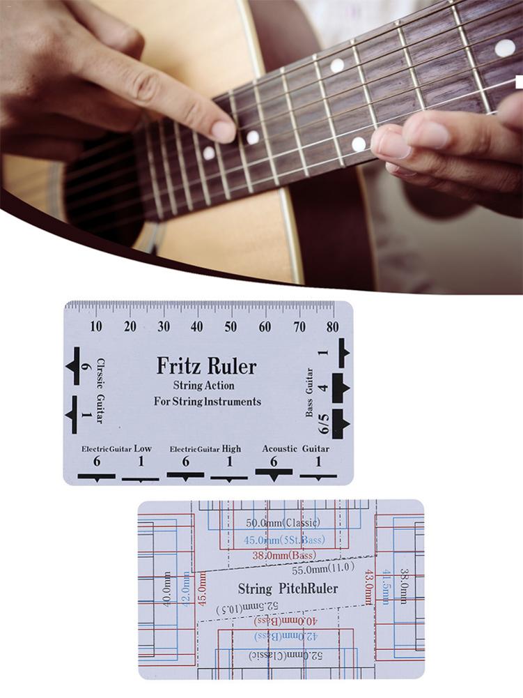 String Action Ruler String Height Data Caliper String Pitch Ruler Guitar Bass String Pitch Luthier Instrument Measuring Card