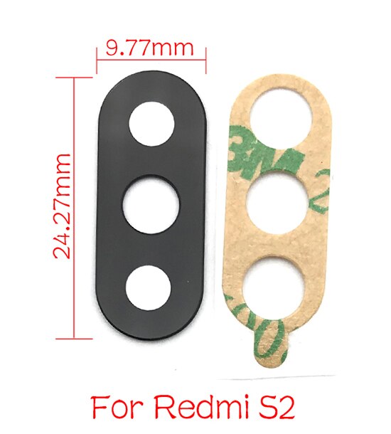 For Xiaomi Redmi Note 7 6 5 5A 6A Pro PLus S2Rear Back Camera Glass Lens Cover with Glue Sticker: Redmi S2