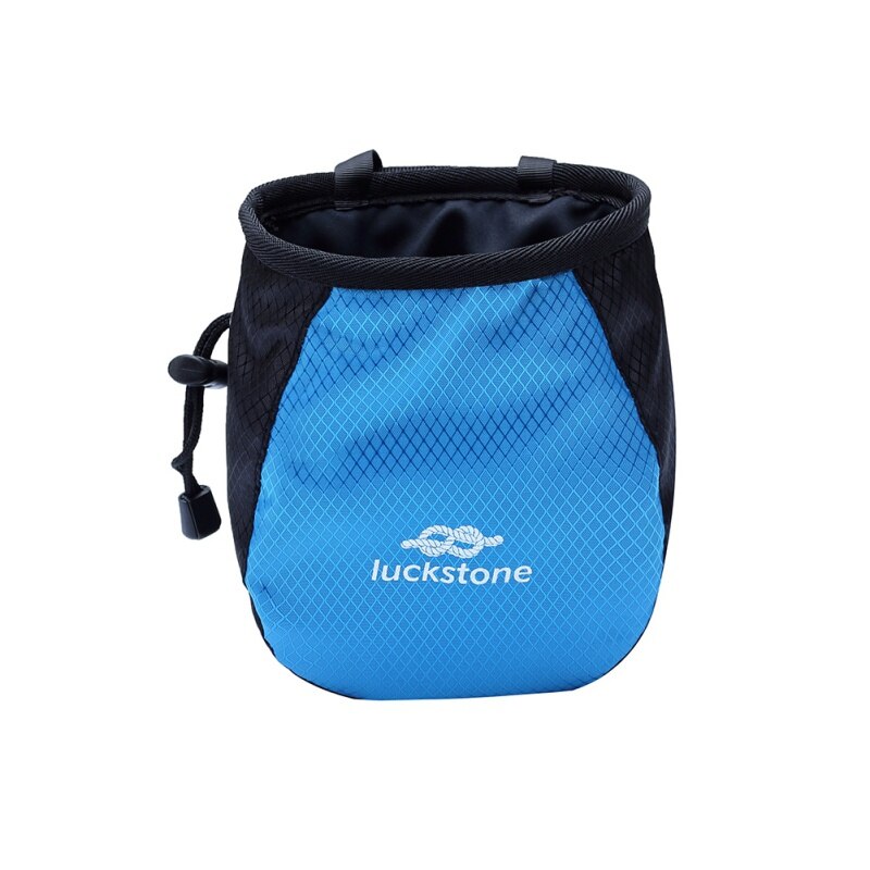 Chalk Bag Magnesium Powder Storage Pouch For Rock Climbing Gym With Drawstring Adjustable Waist Belt: Blue