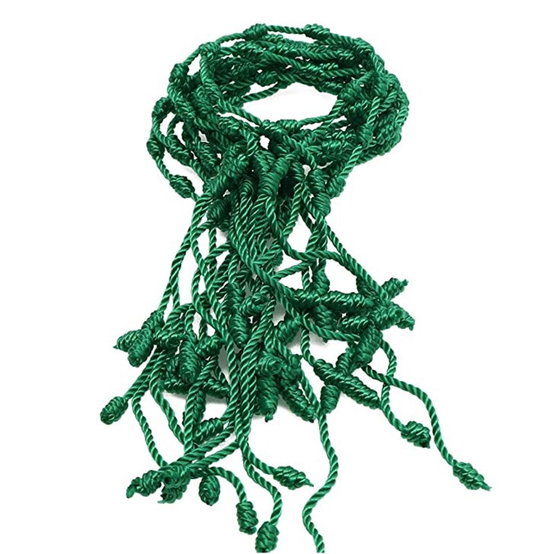 12Pcs Adjustable Kabbalah 7 Knot String Cross Bracelet Good Luck Tibet Bracelet B36D: Green