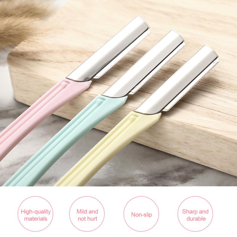 3Pcs Wenkbrauw Trimmer Draagbare Veiligheid Wenkbrauw Scheermes Scheerapparaat Eye Brow Shaper Gezicht Razor Facial Hair Remover Voor Vrouwen Make-Up gereedschap