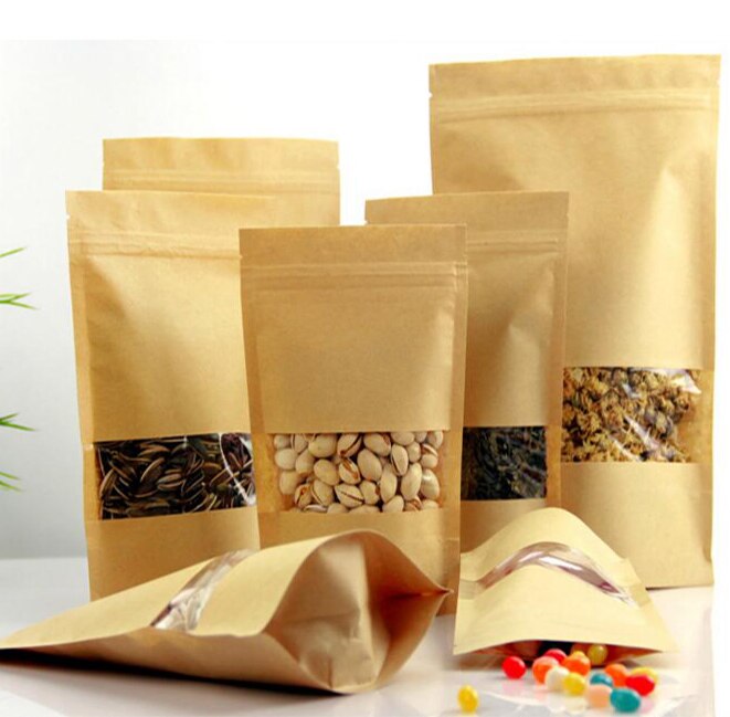 Kraft Paper Tea Bag Stand up Fruit Tea packaging Pouches Zipper Self Sealing Bags 100pcs/lot