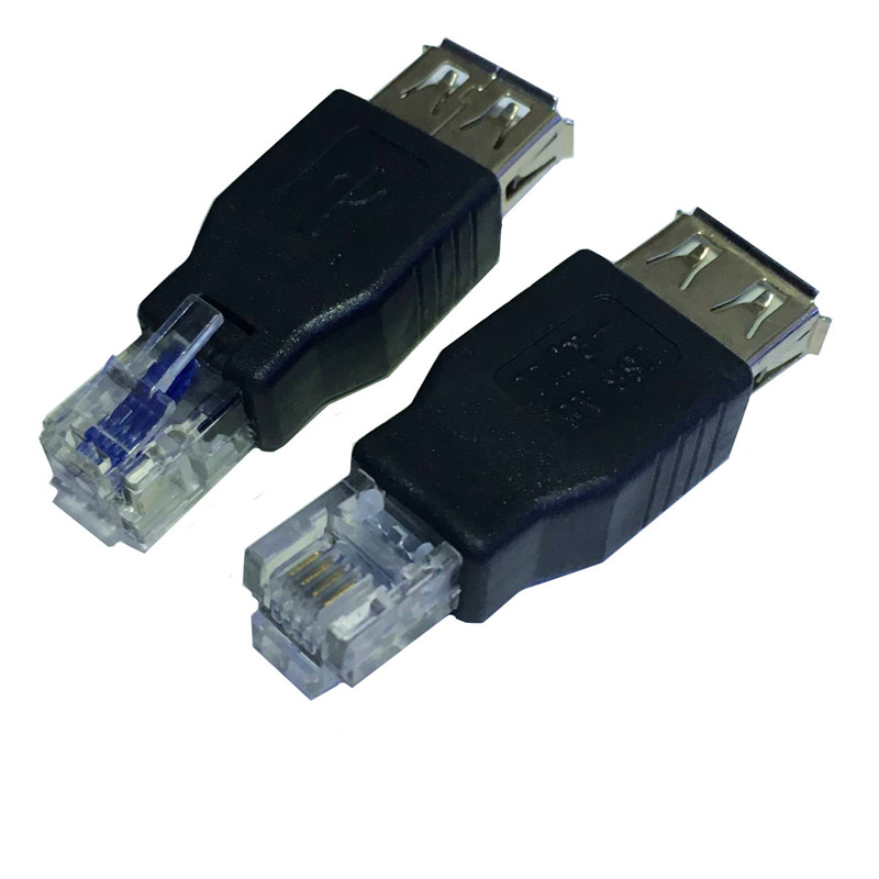 Conector adaptador USB Rj11 USB2.0 hembra a conector macho Rj11 6P4C cable Usb extender conector de teléfono Rj11 adaptador 6P4C