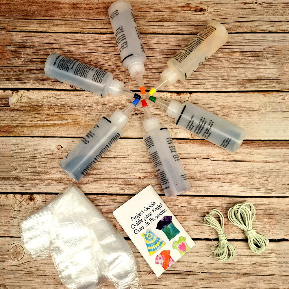 6 Colors Fabric Textile Paints Colorful Tie Dying Sets Multicolor Dyes Paint Tie-Dye Kit Pigment Set Decorating Painting Tools
