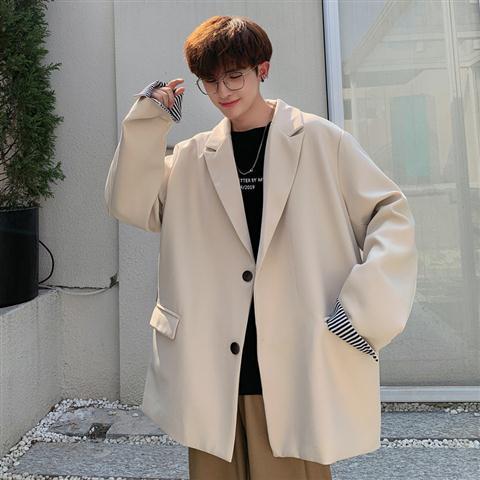 Blazers hombre casual Oversize Simple All-match coreana traje-tops hombre estilo británico sólido Vintage Street-wear Harajuku Chic