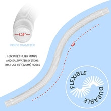 Flexibele Slang Supply Tuin 1.25 Inch Diameter Accessoire Zwembad