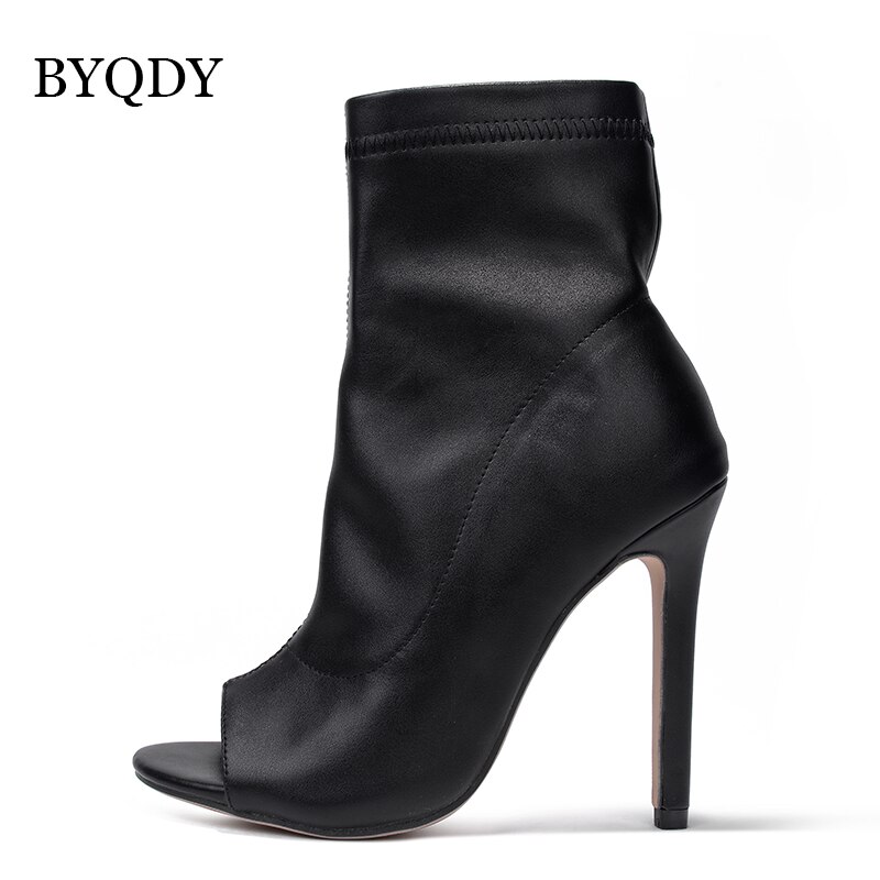 Zapatos de otoño BYQDY, botas abiertas para los dedos de los pies para mujer, cremallera trasera, tacones altos, partido clásico a la , Roma de talla grande tamaño cómodo 40