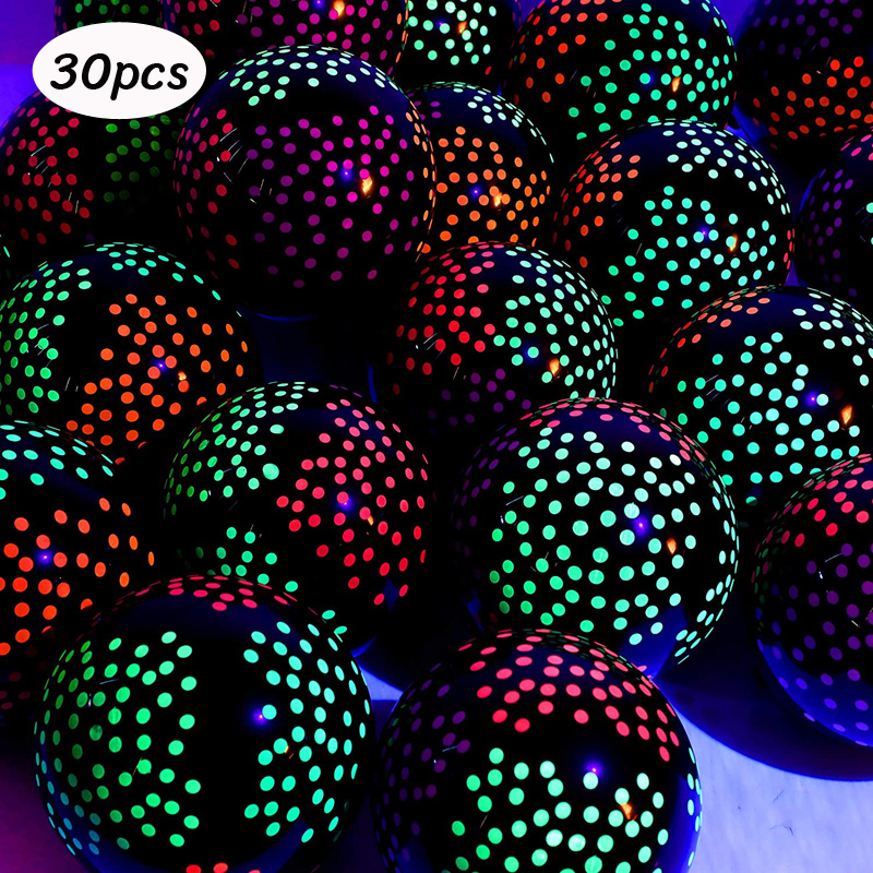 1Set Neon Glow Ballonnen Gelukkige Verjaardag Banner Sterren Fluorescerende Banners Verjaardagsballonnen voor Neon Glow Verjaardagsfeestje Achtergrond: Rood