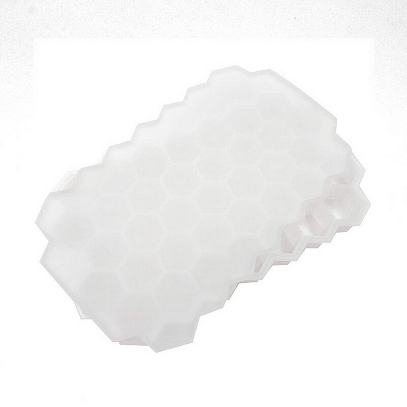 Easy-Release Ice Cube Silicone Honeycomb Ice Cube Molds Tray For Wine Whiskey DIY Ice Cube Ray Mold Bar Cold Drink Tools: white with lid