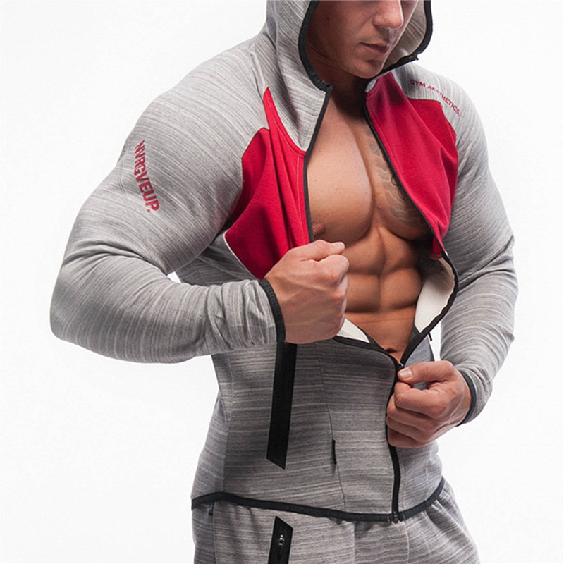 Gimnasio estética para camuflaje sudaderas con capucha sudadera cremallera entrenamiento chaquetas de Fitness culturismo deportes al aire libre capa