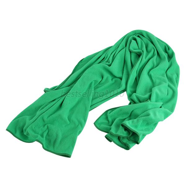 Hurtigtørret håndklæde 80*140cm yogahåndklæde stort badehåndklæde hurtigtørrende mikrofiber sport strand svømning rejse camping bløde håndklæder: Mørkegrøn