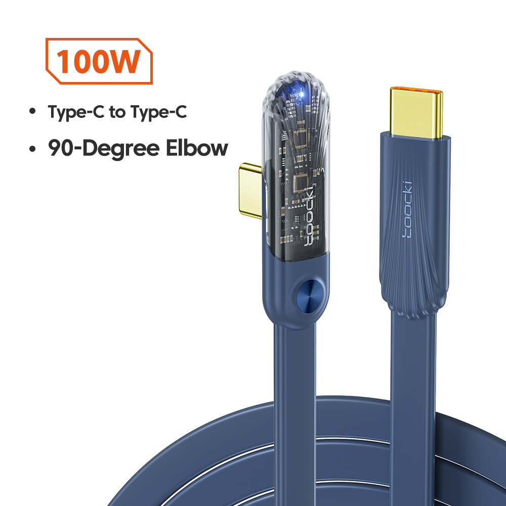 Toocki 100w usb typ c zu usb c kabel 90 grad winkel pd 100w schnell ladegerät typ c kabel für macbook samusng xioami huawei realme: Beige / 1m
