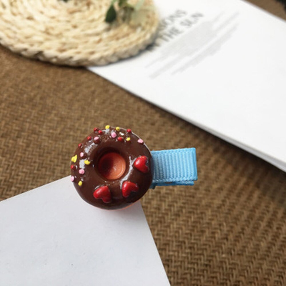 Leuke Gekleurde Donut Ijslolly Kinderen Haarspeld Haar Clips Accessoires Voor Meisjes Kids Hair Ornament Haarspeldjes Hoofdtooi: RED