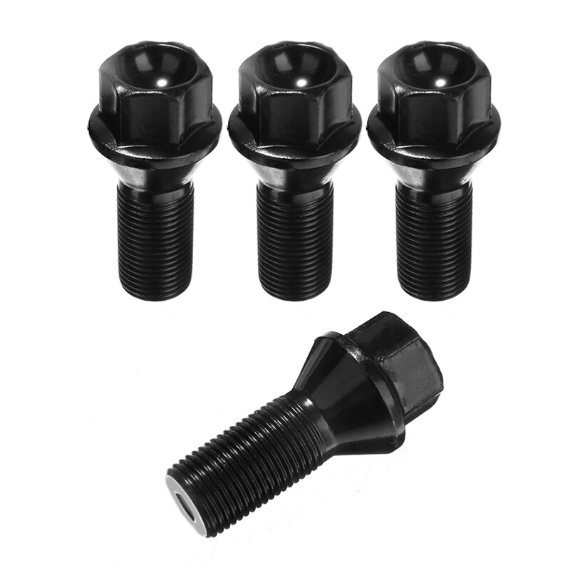 4 kpl  m14 x 1.25 musta pyörän lukitusrenkaan pultti mutteri teräs 36136781151 bmw  x3 x5 e70 e71 f20 f25 x5 x6: lle